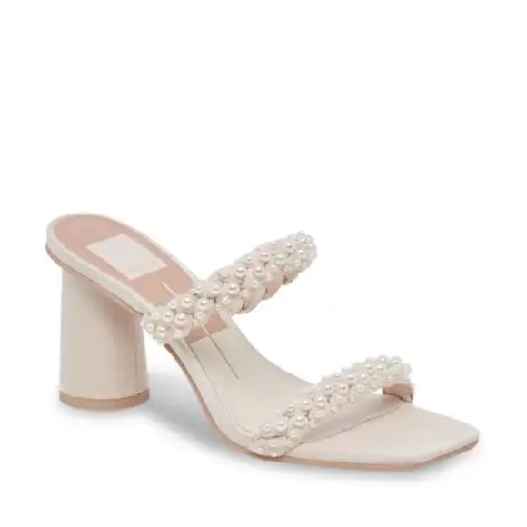 Dolce Vita Shoes - Dolce Vita Nairi Faux Pearl Embellished Heeled Sandal